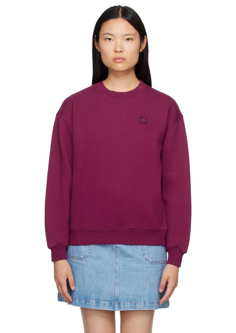 Maison Kitsuné Burgundy Bold Fox Head Sweatshirt