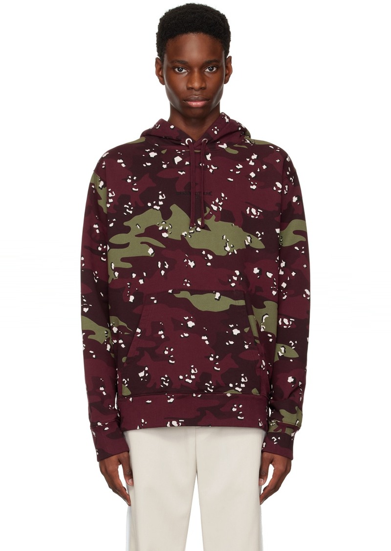 Maison Kitsuné Burgundy Camo Fox Hoodie