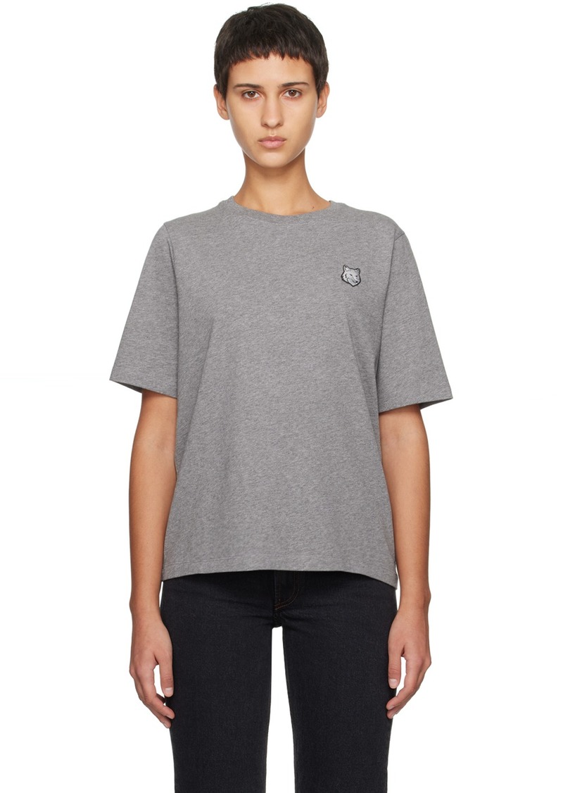 Maison Kitsuné Gray Bold Fox Head Patch T-Shirt