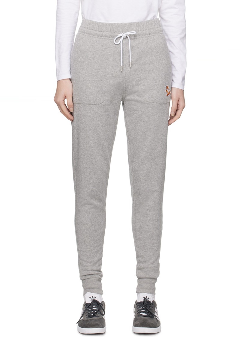 Maison Kitsuné Gray Chillax Fox Sweatpants