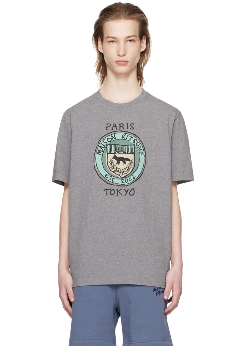 Maison Kitsuné Gray City Coins T-Shirt