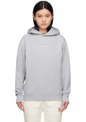 Maison Kitsuné Gray Embroidered Cordless Hoodie