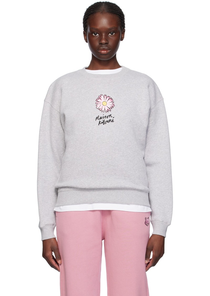 Maison Kitsuné Gray Floating Flower Sweatshirt