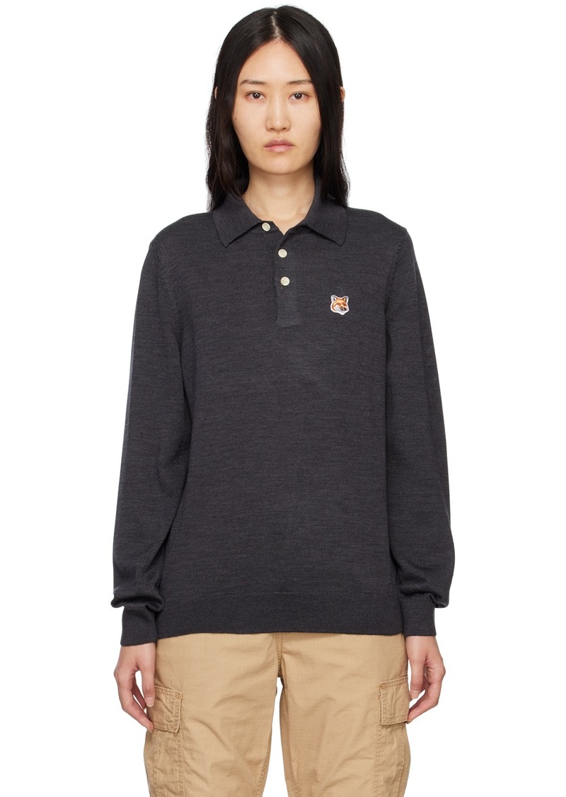 Maison Kitsuné Gray Fox Head Patch Polo