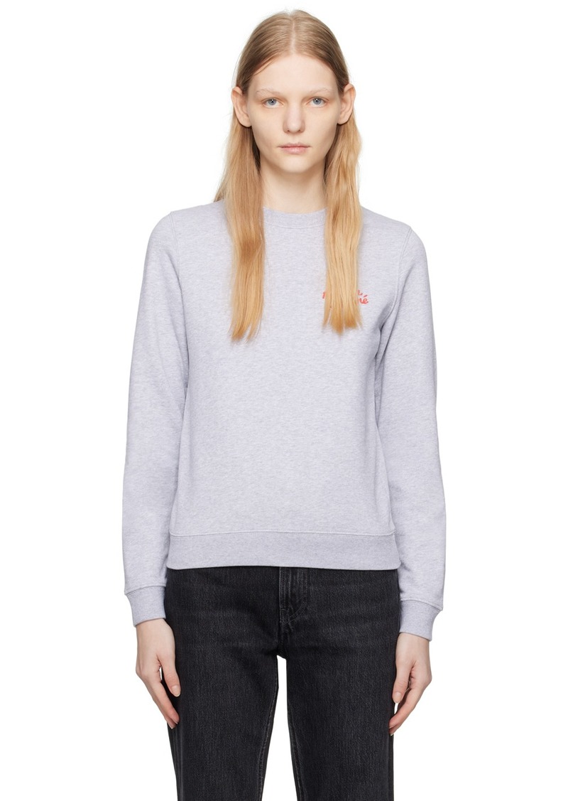 Maison Kitsuné Gray Handwriting Sweatshirt