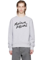 Maison Kitsuné Gray Handwriting Sweatshirt