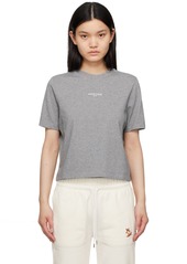 Maison Kitsuné Grey Embroidered T-Shirt