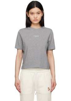 Maison Kitsuné Grey Embroidered T-Shirt