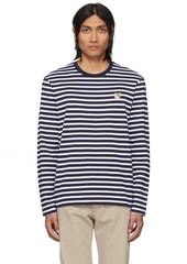 Maison Kitsuné Navy & White Fox Head Long Sleeve T-Shirt