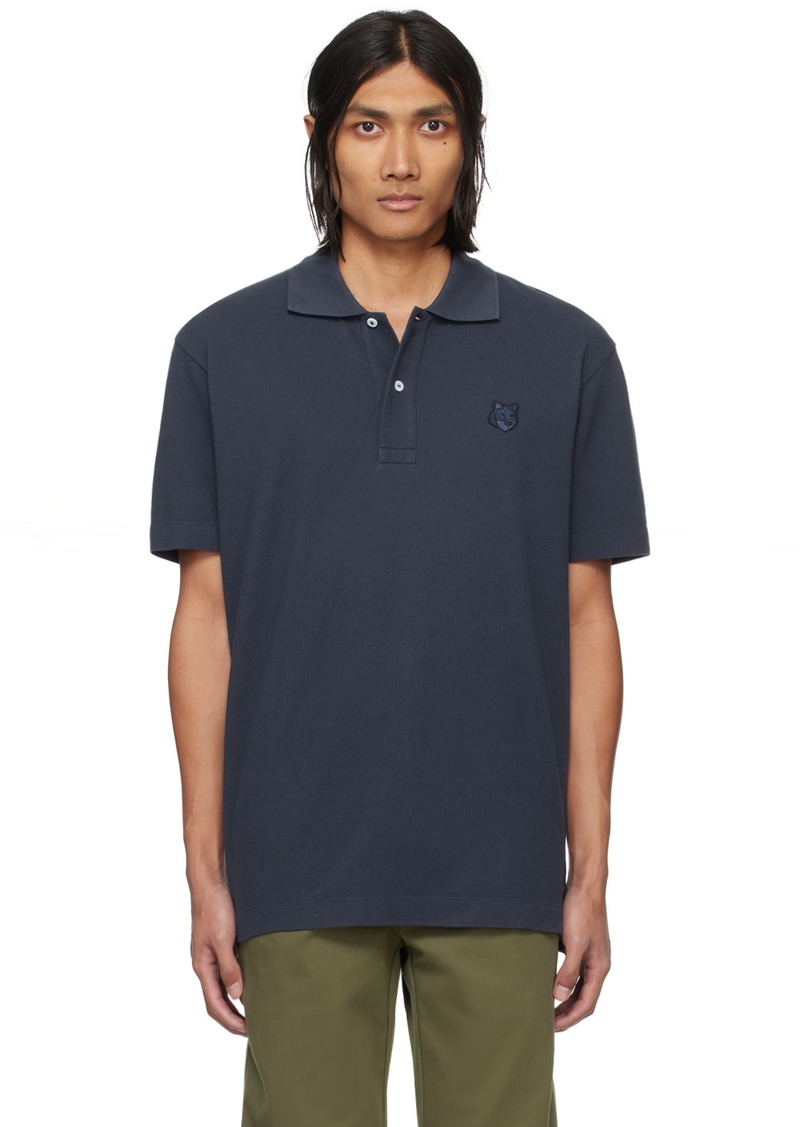 Maison Kitsuné Navy Bold Fox Head Polo