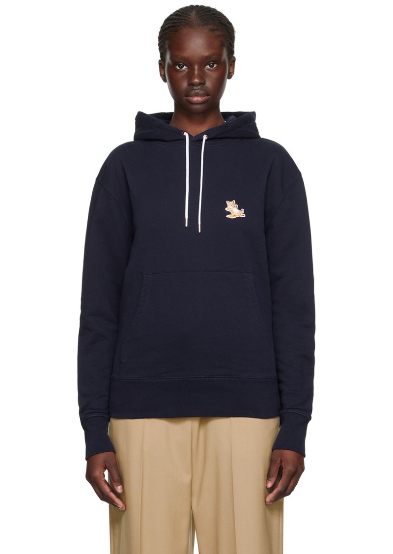 Maison Kitsuné Navy Chillax Fox Patch Hoodie