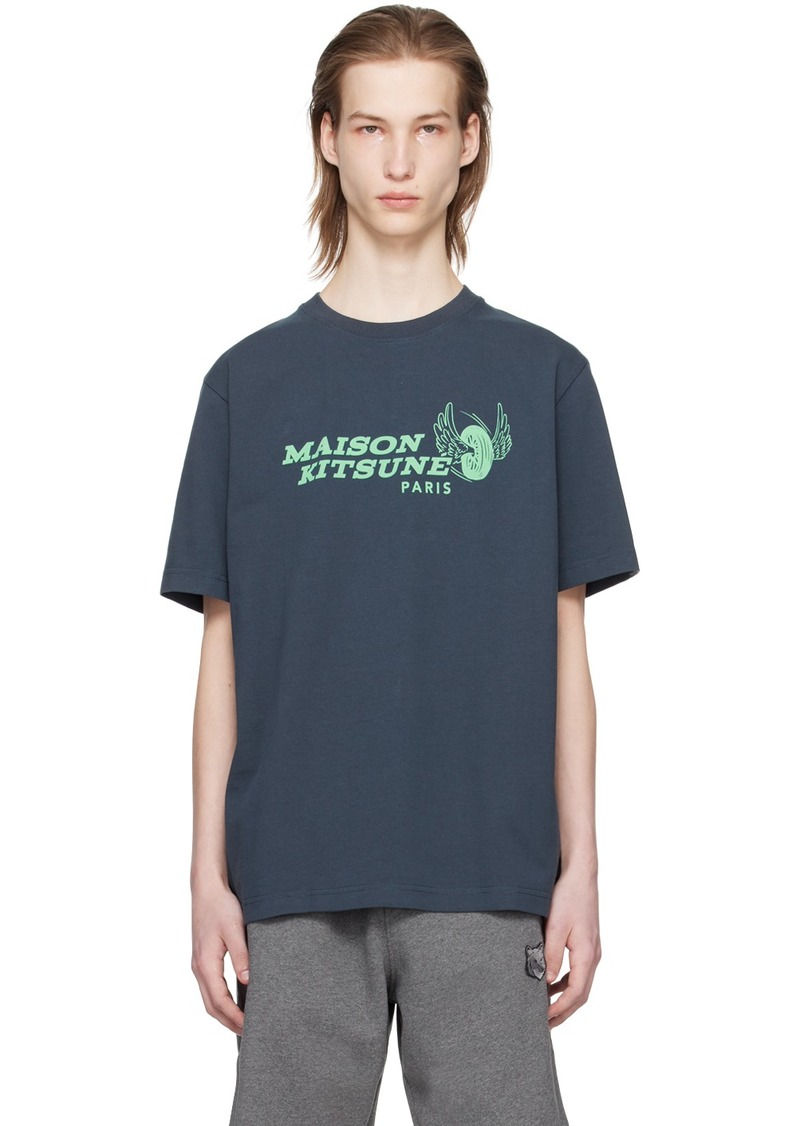Maison Kitsuné Navy Racing Wheels T-Shirt