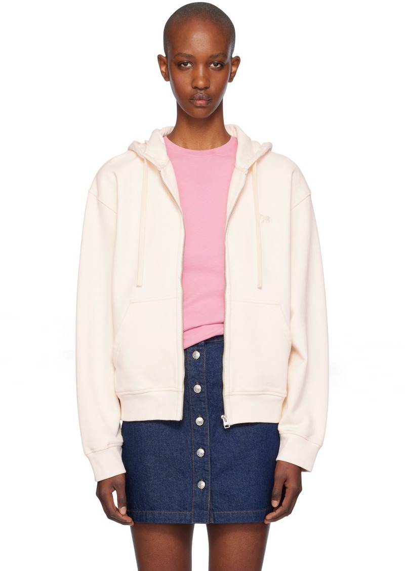 Maison Kitsuné Off-White Baby Fox Patch Zipped Hoodie