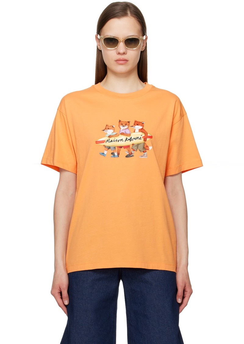 Maison Kitsuné Orange Surfing Foxes T-Shirt