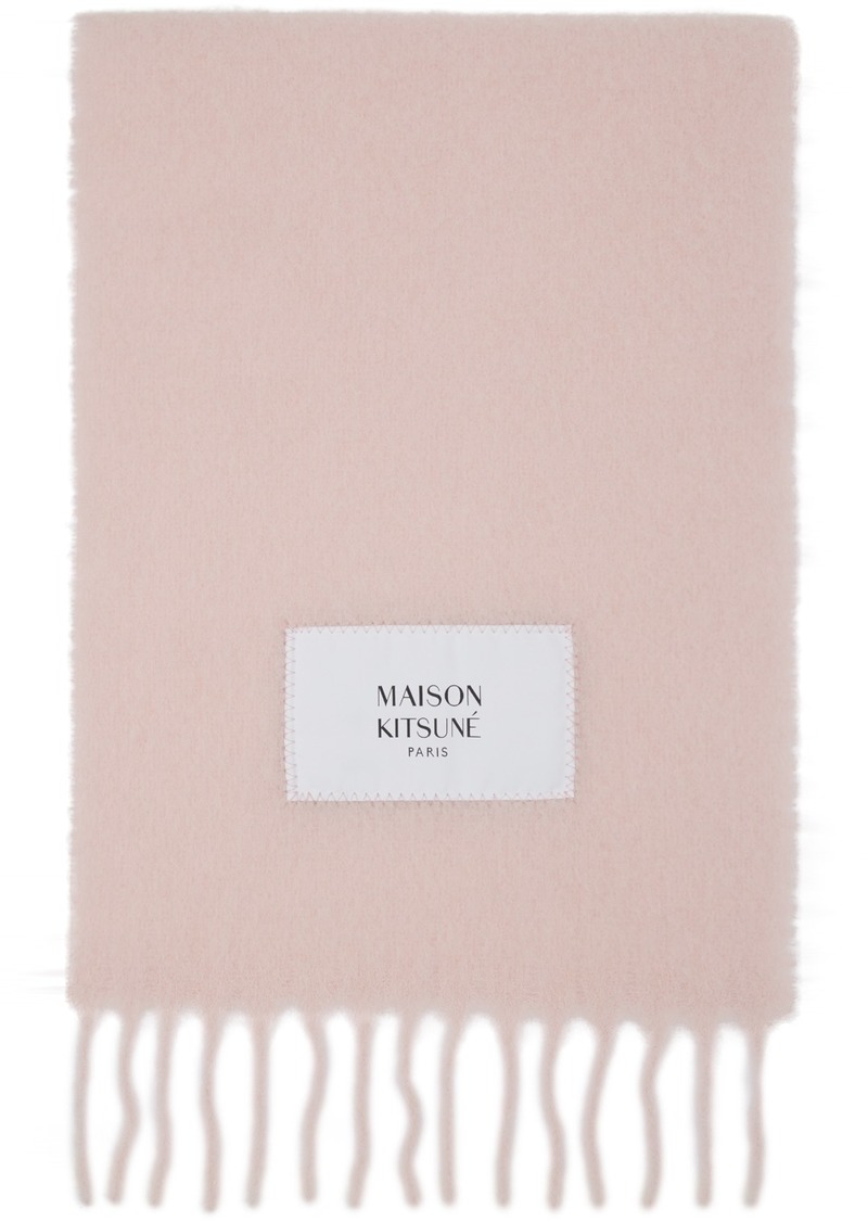 Maison Kitsuné Pink Baby Alpaca Scarf