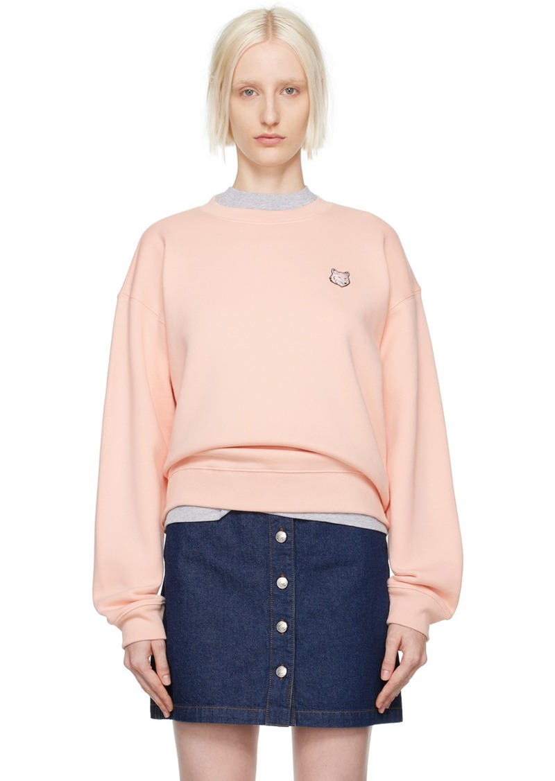 Maison Kitsuné Pink Bold Fox Head Patch Sweatshirt