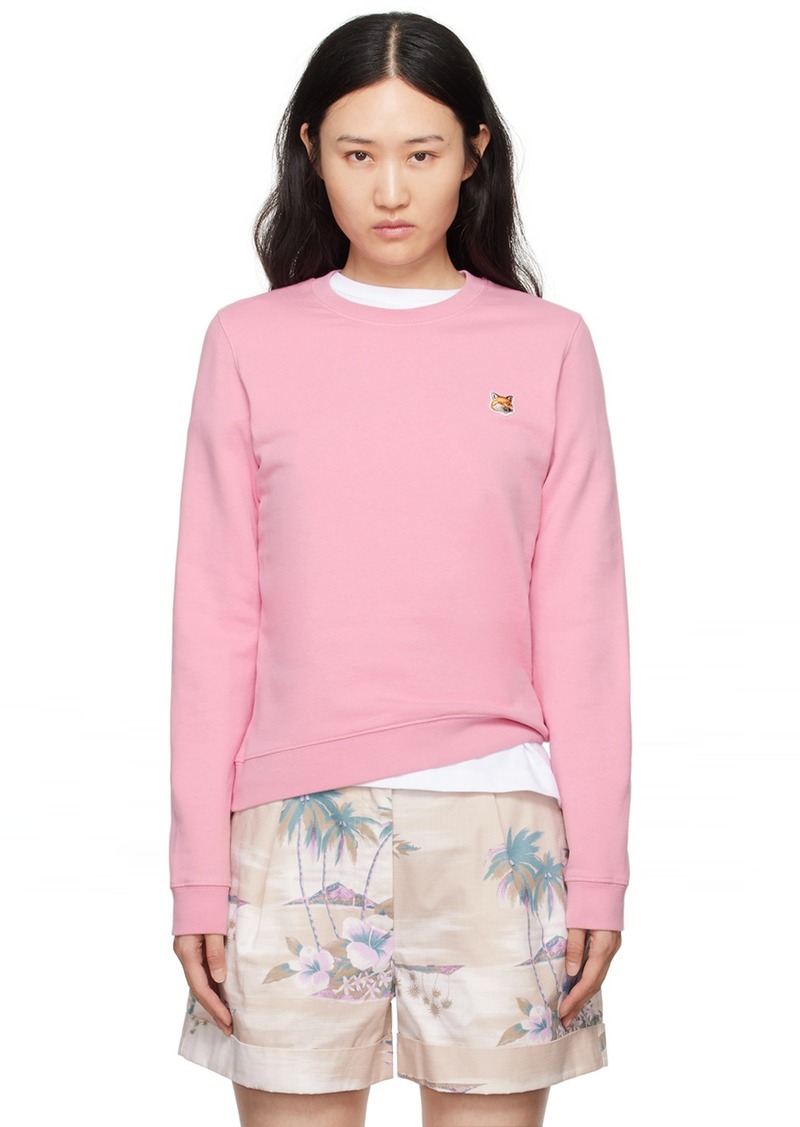 Maison Kitsuné Pink Fox Head Patch Sweatshirt