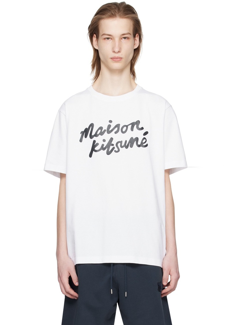 Maison Kitsuné White Handwriting Classic T-Shirt