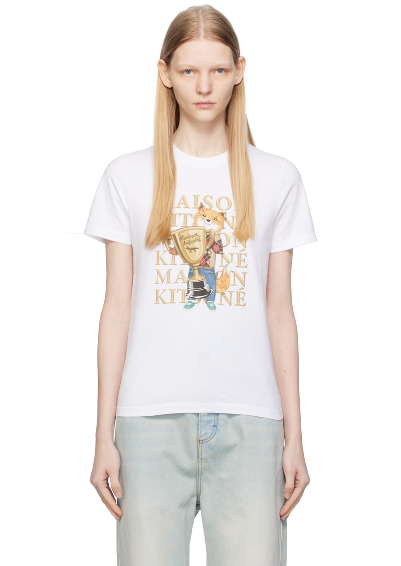 Maison Kitsuné White Printed T-shirt