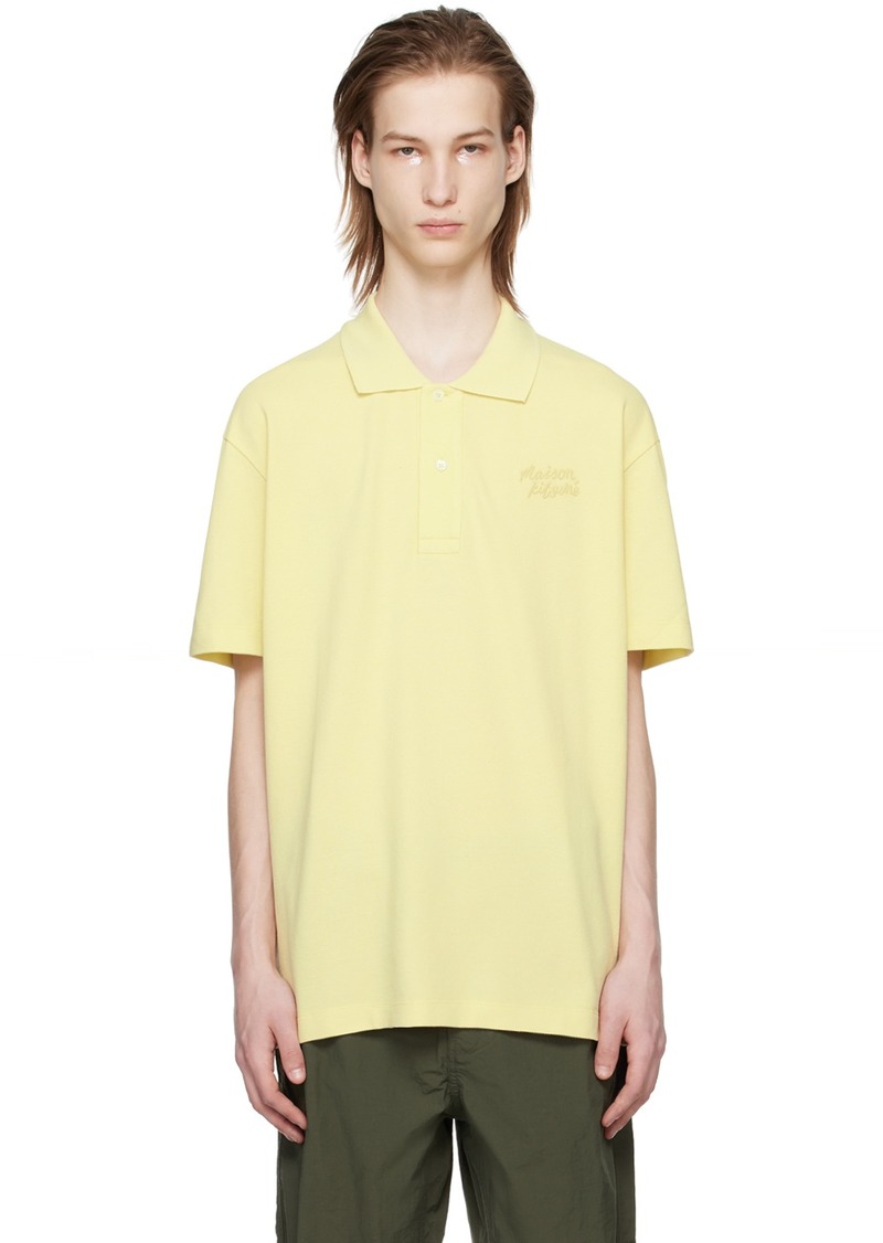 Maison Kitsuné Yellow Handwriting Polo