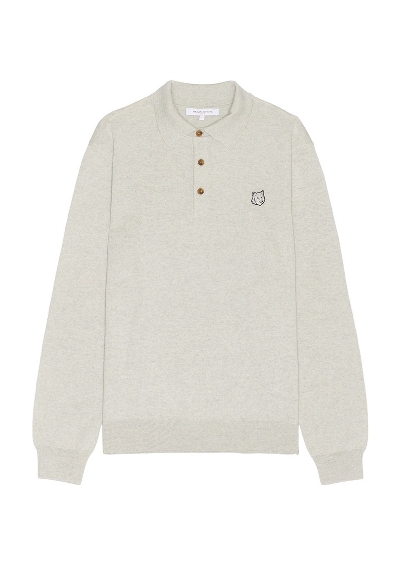 Maison Kitsuné Maison Kitsune Bold Fox Head Patch Polo Jumper