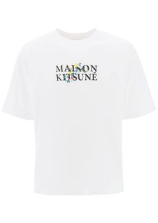 Maison Kitsuné Maison kitsune flowers logo oversized t-shirt
