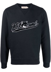 Maison Kitsuné Varsity fox-patch rib-trimmed sweatshirt