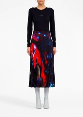 Maison Margiela abstract-print pleated skirt