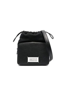 Maison Margiela Black '5AC Camera Medium' Crossbody Bag with Patch Logo in Leather Woman