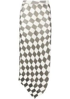 Maison Margiela checkerboard-pattern asymmetric skirt