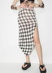 Maison Margiela checkerboard-pattern asymmetric skirt