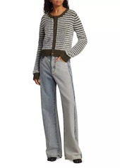 Maison Margiela Contrast-Striped Wool-Blend Cardigan