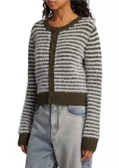 Maison Margiela Contrast-Striped Wool-Blend Cardigan