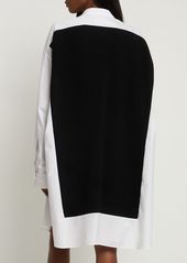 Maison Margiela Cotton Poplin & Knit Mini Shirt Dress