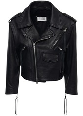 Maison Margiela Crop Leather Biker Jacket