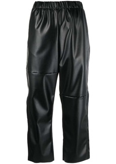 Maison Margiela elasticated-waistband faux-leather trousers
