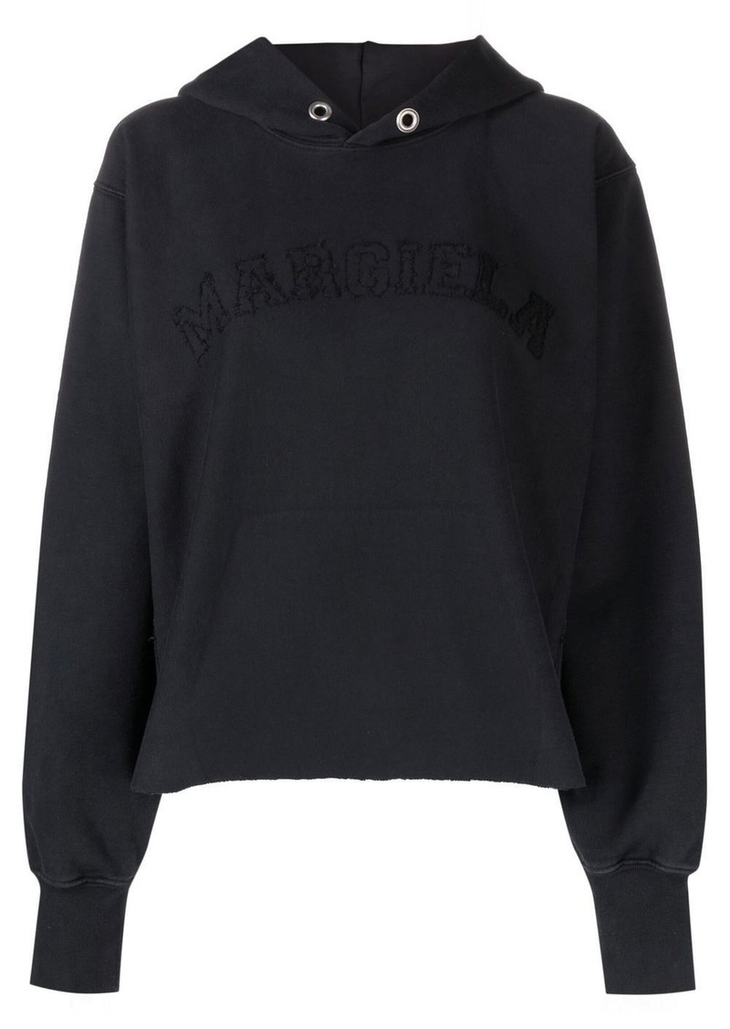 Maison Margiela logo-embroidered cotton hoodie