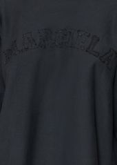 Maison Margiela Embroidered Logo Jersey Cropped Hoodie