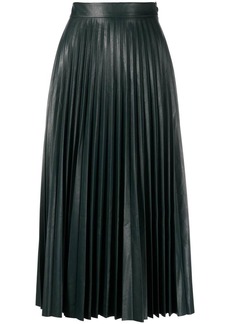 Maison Margiela faux-leather pleated midi skirt