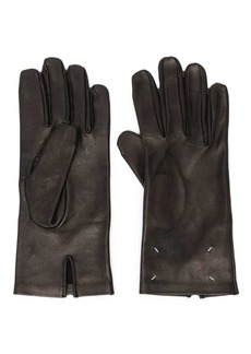 Maison Margiela Sandstorm four-stitch logo leather gloves