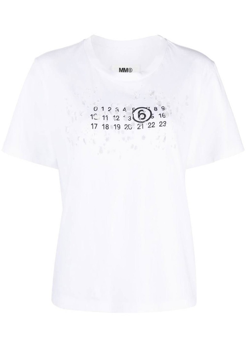 Maison Margiela numbers-motif cotton T-shirt