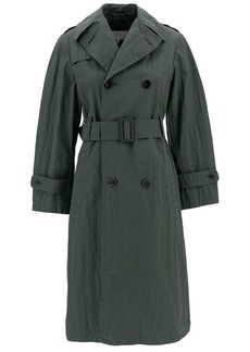 Maison Margiela Green Waterproof Trench Coat with Matching Waist in Cotton Blend Woman