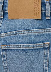 Maison Margiela High Rise Cropped Wide Cotton Jeans