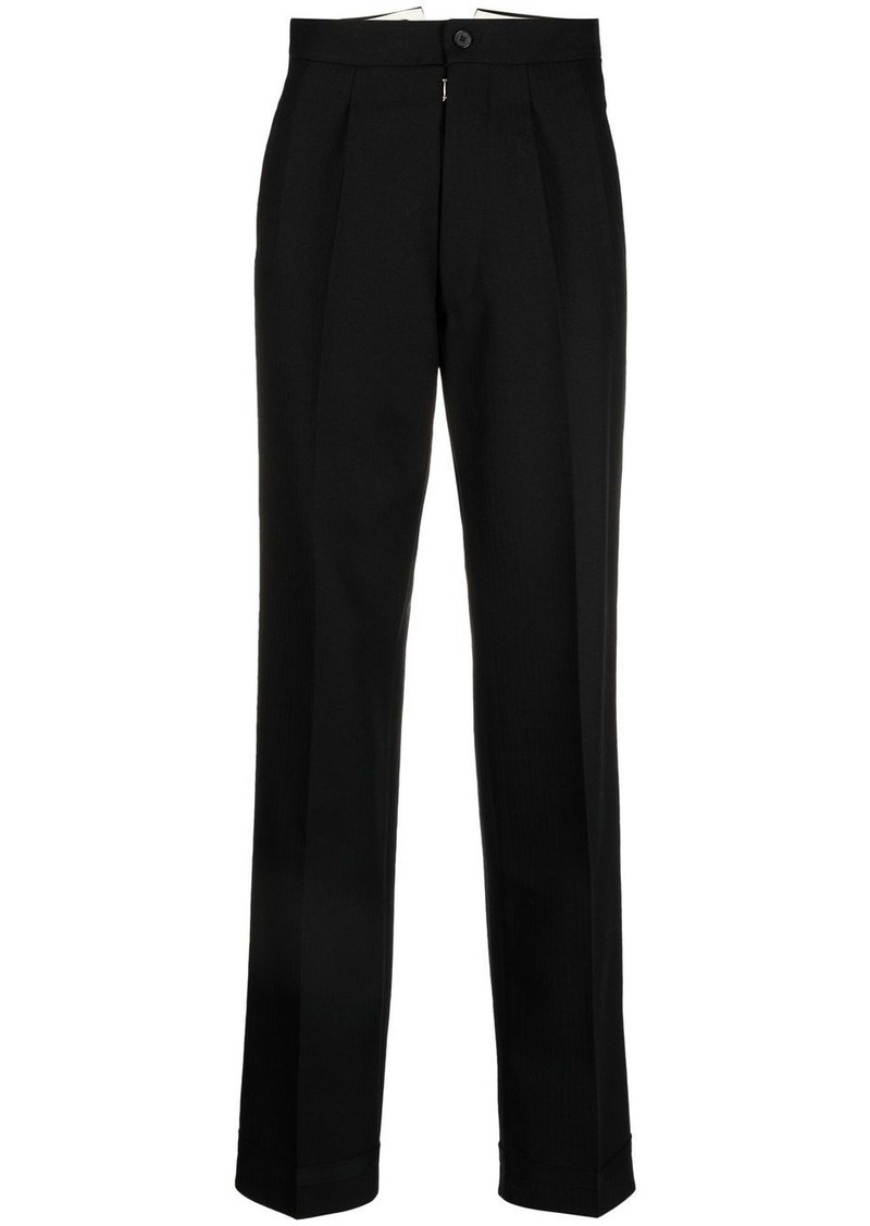 Maison Margiela herringbone-pattern wool trousers