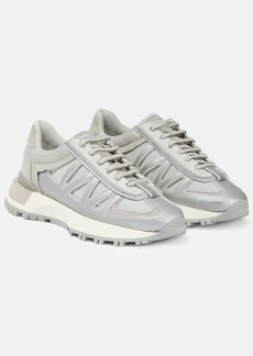 Maison Margiela Leather-trimmed low-top sneakers