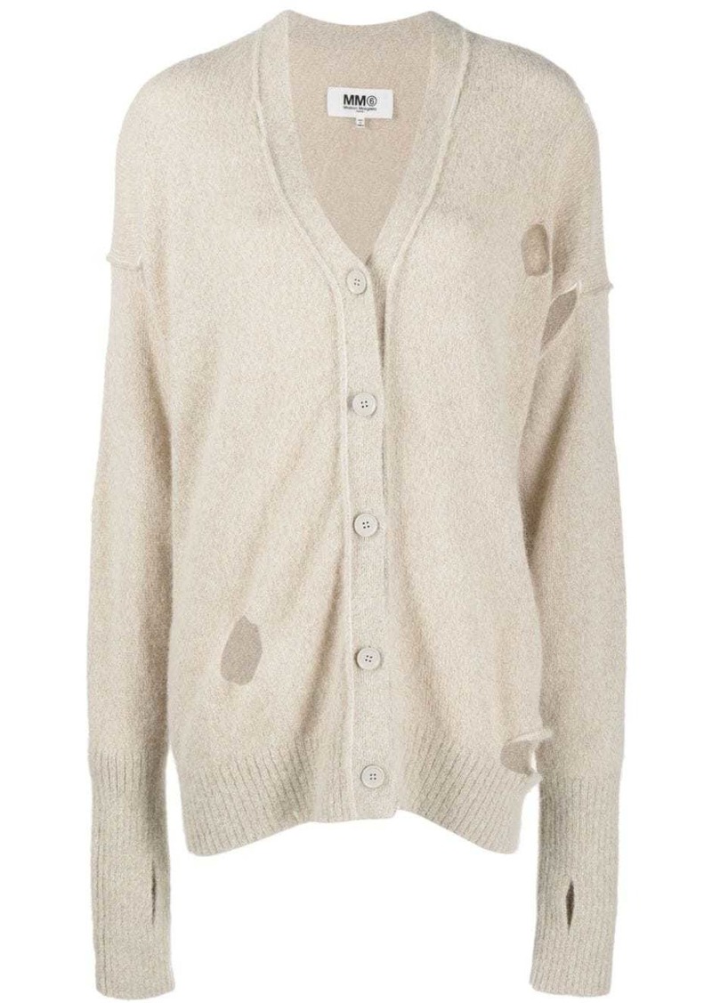 Maison Margiela distressed V-neck cardigan