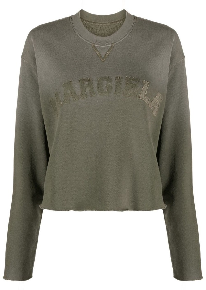 Maison Margiela logo-patch cropped sweatshirt