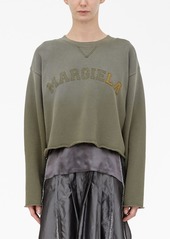 Maison Margiela logo-print cropped sweatshirt