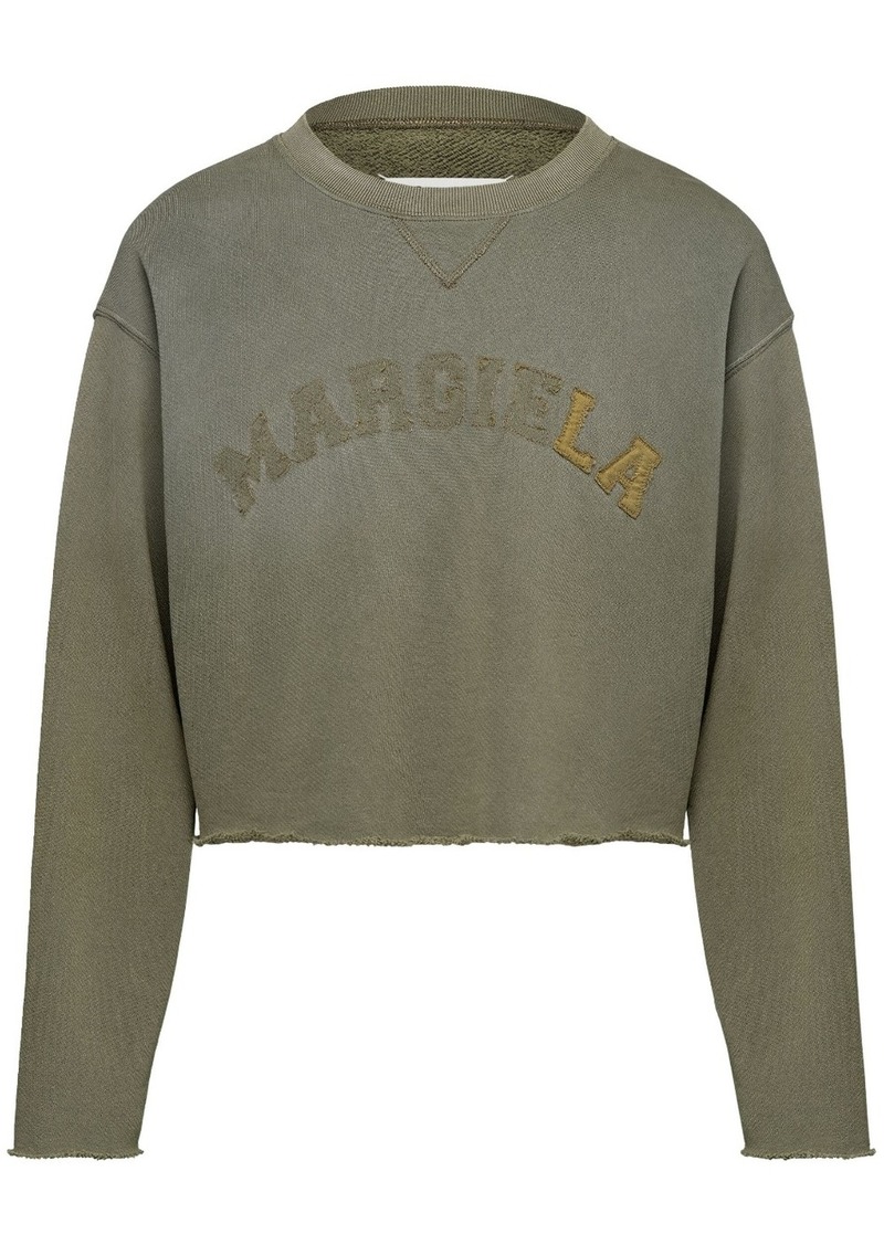 Maison Margiela logo-print cropped sweatshirt