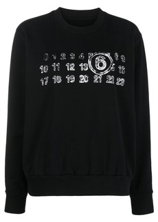 Maison Margiela numbers-motif cotton hoodie
